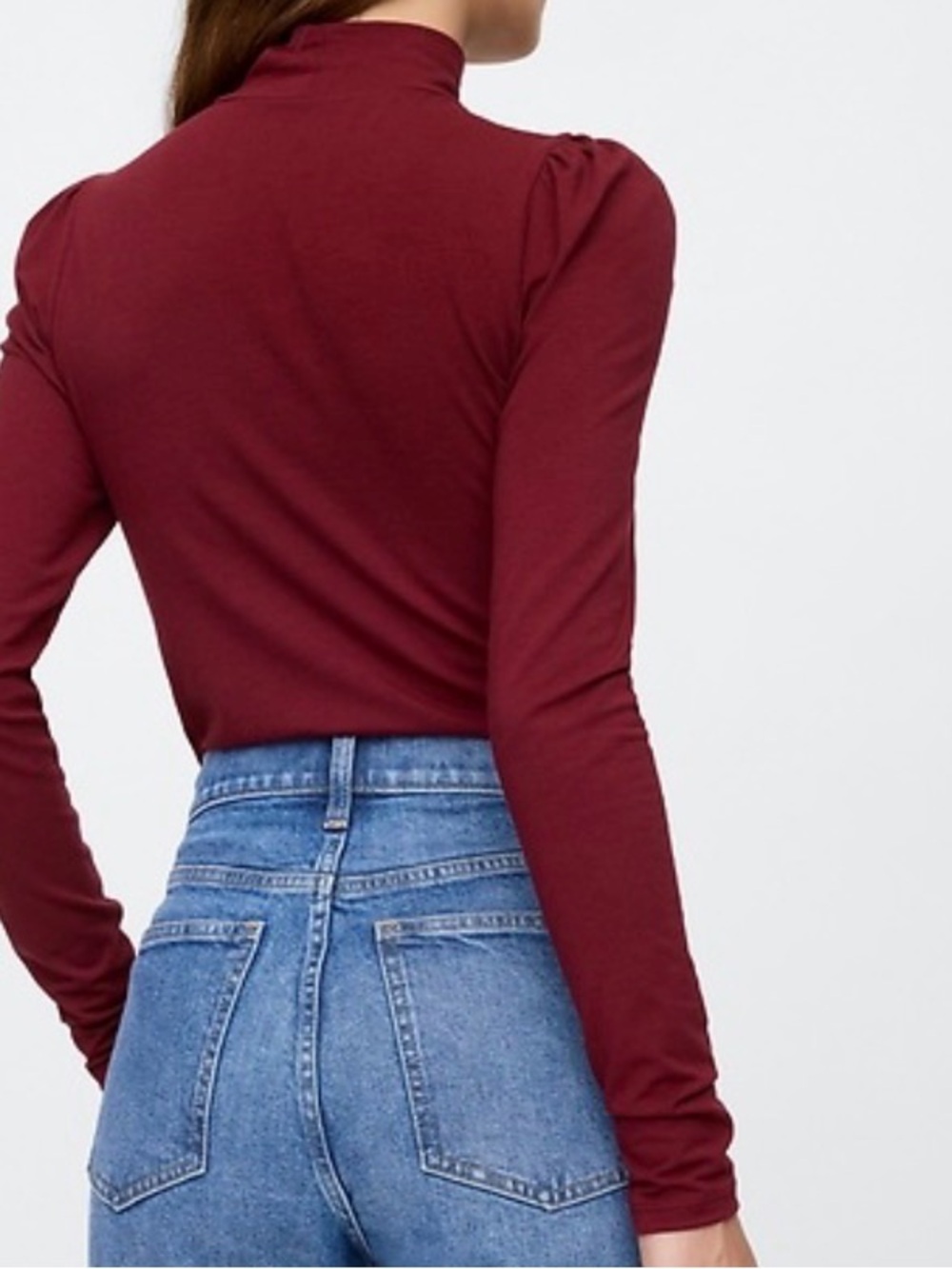 NWT GAP Mockneck Long-Sleeve Top in Burgandy Size Small - Picture 3 of 13